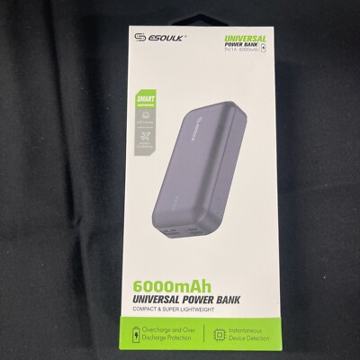 Esoulk Power Bank 6000mah 3 Ports NEW IN BOX SEALED