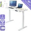 seville classics airlift tempe glass electric standing desk with drawer, 2.4a us