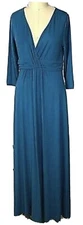 Rachel Zoe Women Sz M Maternity NWT Maxi Dress Pea In The Pod Stretch Pocket