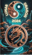 Cool2Coin Lunar Dragon Double Sided COLOR PROOF VERSION 33g Copper in Card