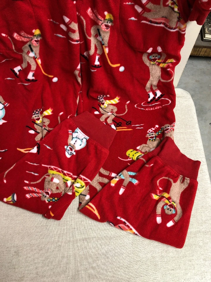 Nick And Nora Cremallera Pijama Calcetín para Dormir Mono Invierno Antigüedades Adulto PEQUEÑO Foto 2 de 4