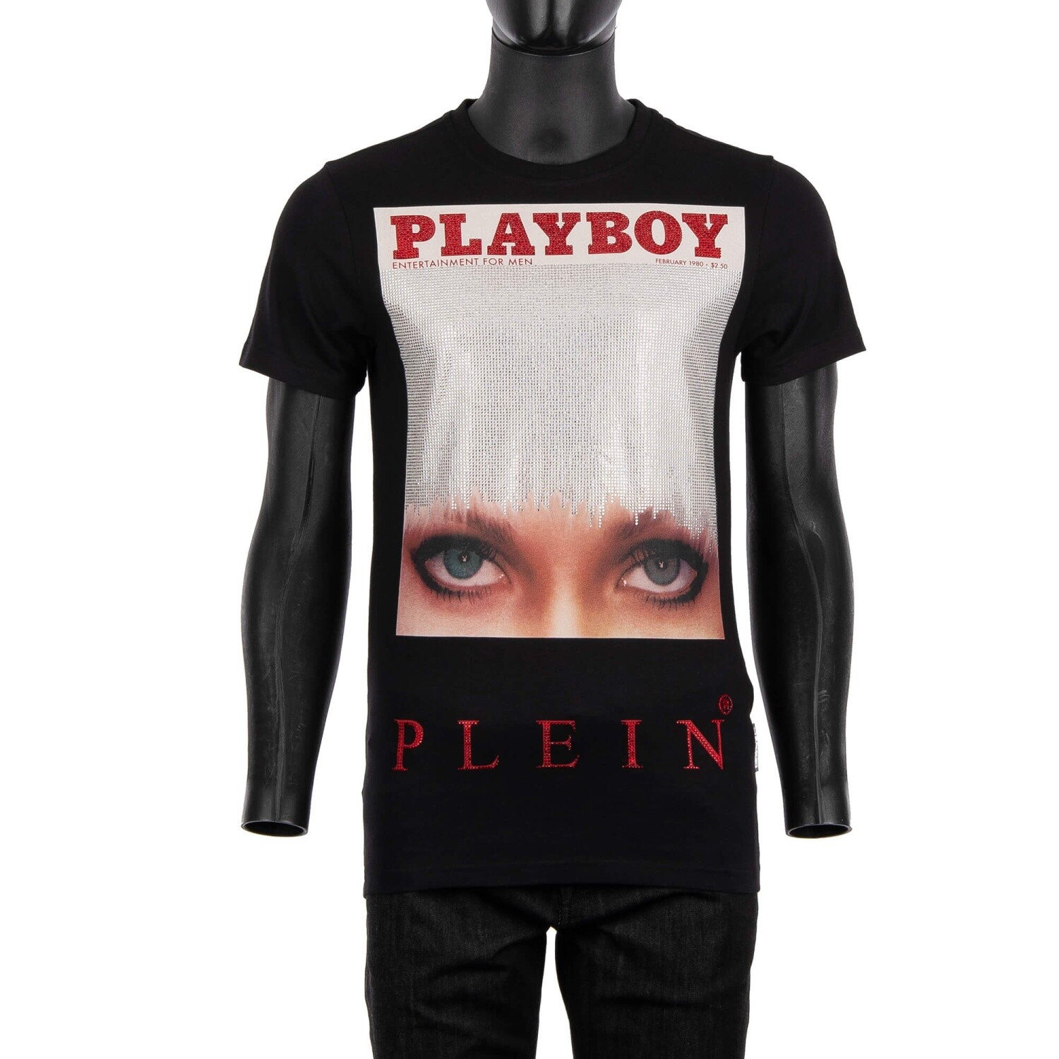 Футболка Philipp Plein X Playboy Iconic Eyes с принтом Crystals Black 08399 67790₽