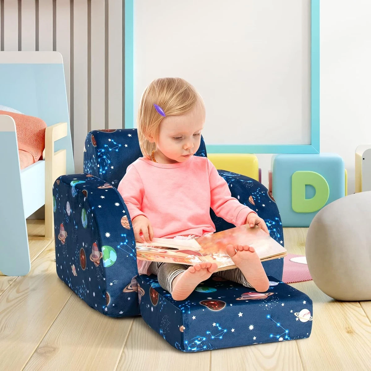 Costzon Kids Sofa 3 in 1 Convertible 28.5 x 18.5 x 16 L x W x