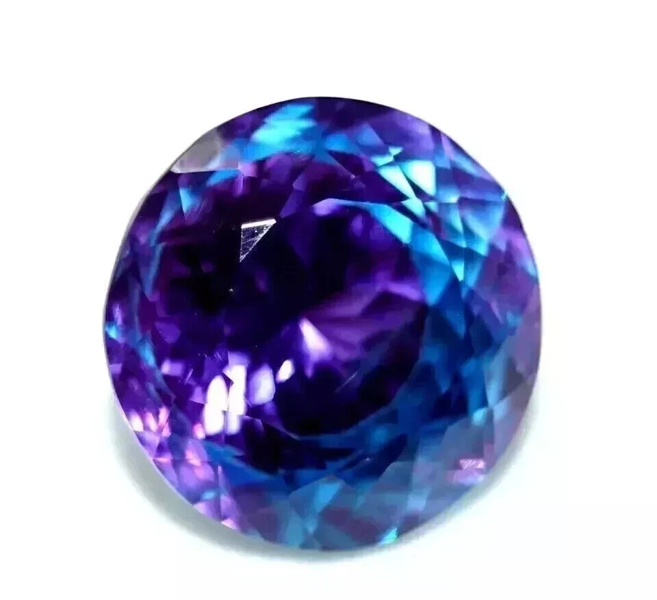 Piedra preciosa suelta corte redondo certificado EGL bicolor zafiro Pitambari 12 quilates Foto 4 de 4