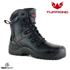 Tuffking 7145 Havoc Black Side Zip Waterproof 100% Metal Free Safety Boots PPE