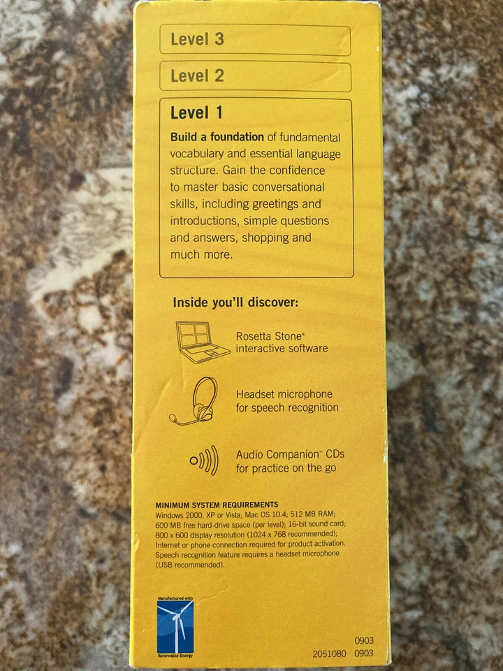 RosettaStone German (Deutsch) Level 1 Boxed Set - Win/Mac Personal Edition - Image 3 of 3