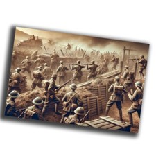nice vintage infantry advances retro WW2 Photo Glossy 4 6 in Z58