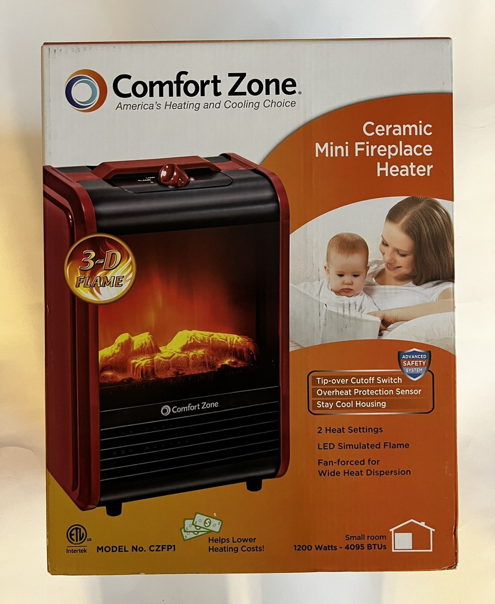 Comfort Zone Mini Electric Fireplace Heater - Red - Brand New - Fast  Shipping 75877125064 | eBay