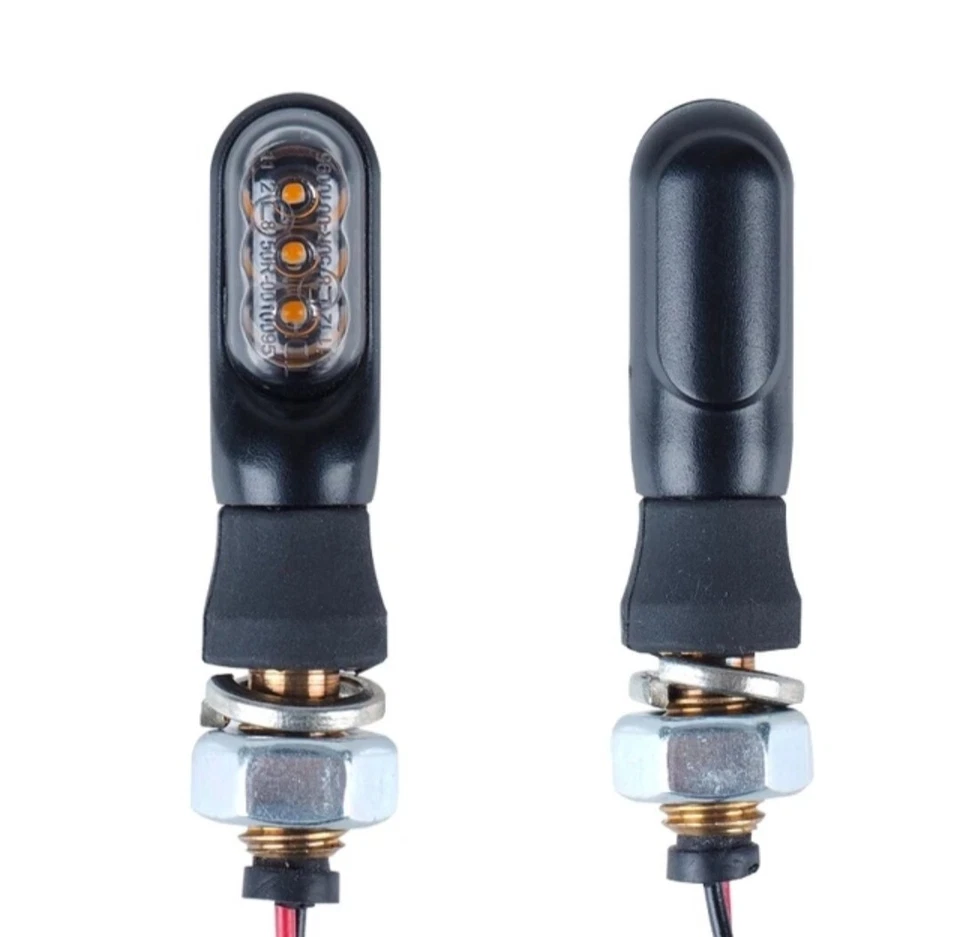 🇮🇹 KIT 2 MINI FRECCE INDICATORI LED MOTO HARLEY CUSTOM CAFE RACER OMOLOGATE - Bild 2 von 4