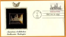 American Architecture-Smithsonian-22K Gold Replica Stamp-1st Day Issue-1980