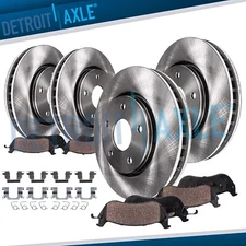 12.6" Front and 12.13" Rear Rotors Ceramic Brake Pads for 2014-2022 INFINITI Q50