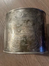 English Breakfast Tea Tin Container Silver Plated A1
