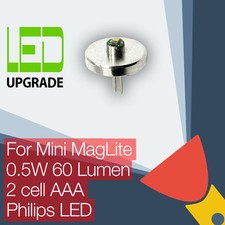 Mini MagLite LED Conversión Actualización Bombilla Linterna Antorcha 2AAA Celda LED