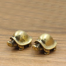Solid Brass Feng Shui Turtle figurine Tortoise statue Tea Pet Ornament Miniature