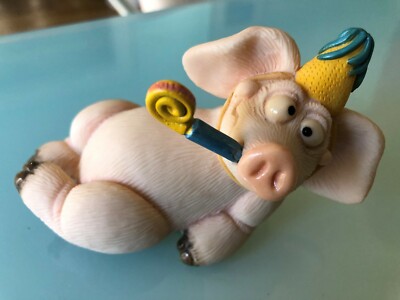 Piggin' Parties funny pig figurine keepsake NIB Unique great stocking stuffer!