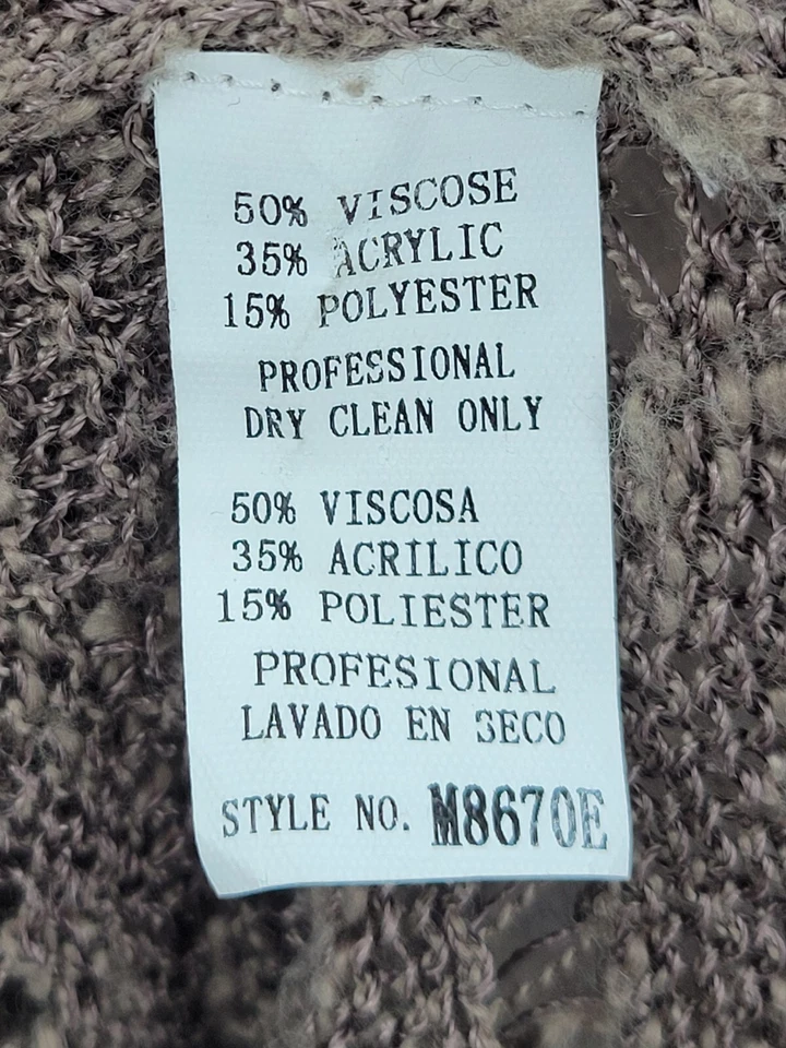 Suéter Monoreno Mujer Mediano Marrón Tejido Abierto Manga Larga Boho Festival Artístico Foto 4 de 4