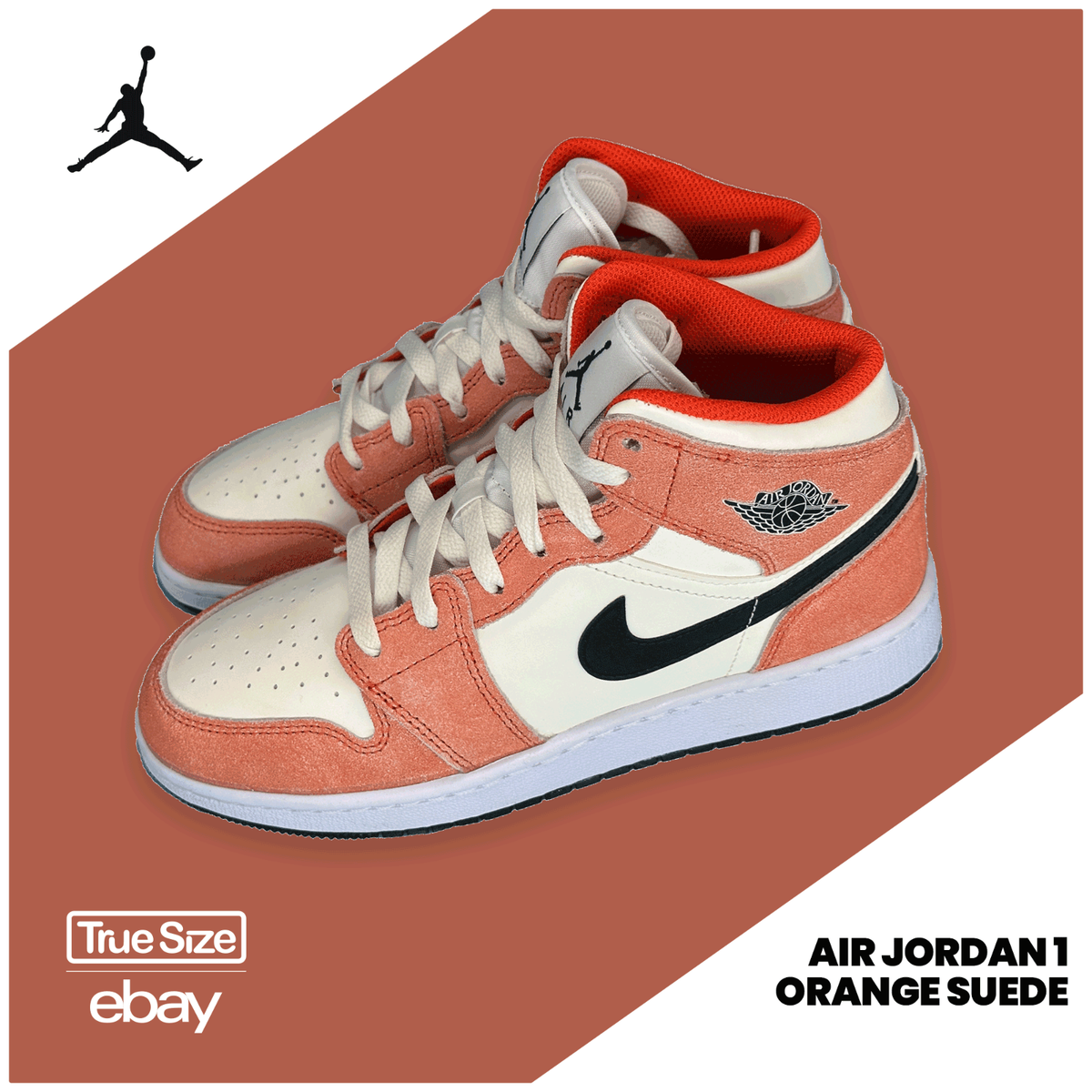 Nike Air Jordan Mid Orange Suede GS Kinder Sneaker 38 39 40