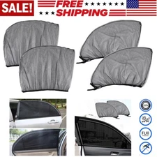 4PCs Universal Car Side Window Sun Shade Sunshade Cover Visor Mesh Screen Shield