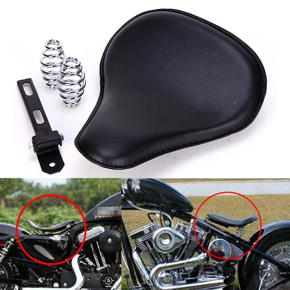 3-дюймовое одиночное сиденье с пружиной для мотоцикла Kawasaki Vulcan 500 750 800 900 Bobber - Изображение 2 из 4