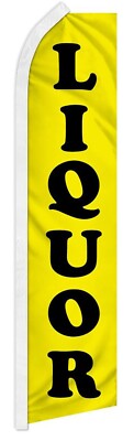 Pack of 2 Liquor Advertising Swooper Feather Flag Liquor Store Beer Wine 100D