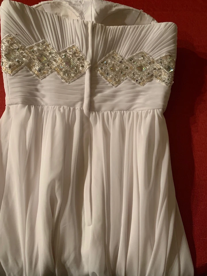 TONY BOWLS TALLA 0 BLANCO GASA SIN TIRANTES FORMAL/BODA Foto 4 de 4