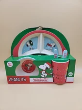 2021 Peanuts 5pc Bamboo Fiber Dinnerware Set Holiday Set