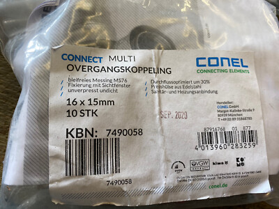 10x Conel Alpex Duo Coupling 26 mm Press Fitting Connector Composite Pipe