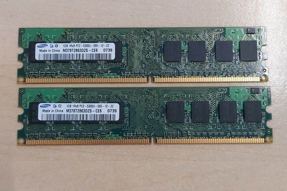 2x Samsung 1GB DIMMS Modules 2GB total M378T2863DZS- CE6 FREEPOST UK✅ - Image 2 of 4