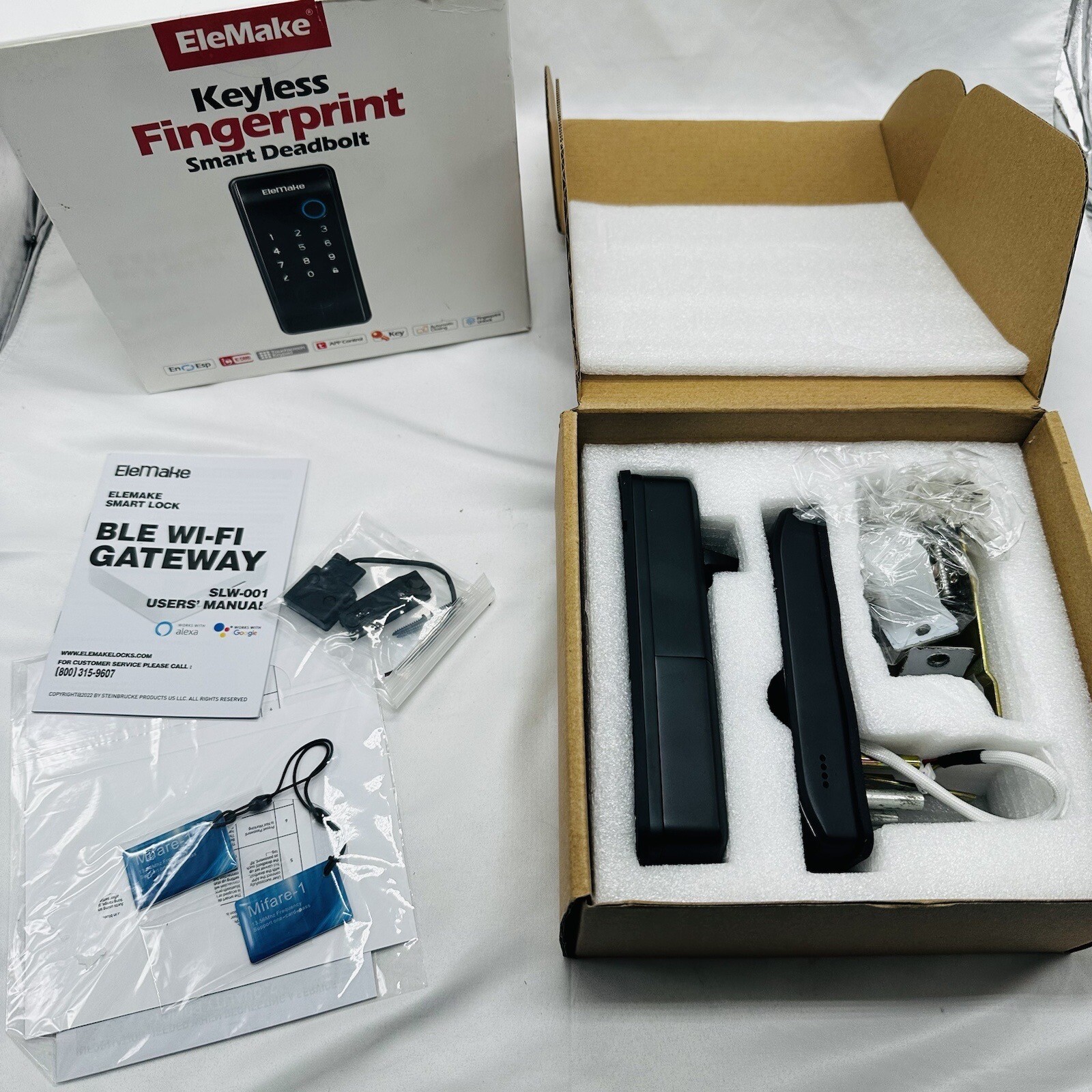 Elemake Smart WiFi Deadbolt Lock with Fingerprint & Keypad-image