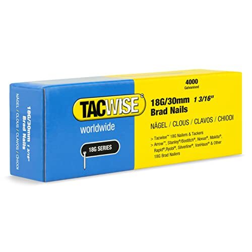 TACWISE 1711 Chiodi Brad Galvanizzati Tipo 18G / 30 mm, Argentato, (v4z)