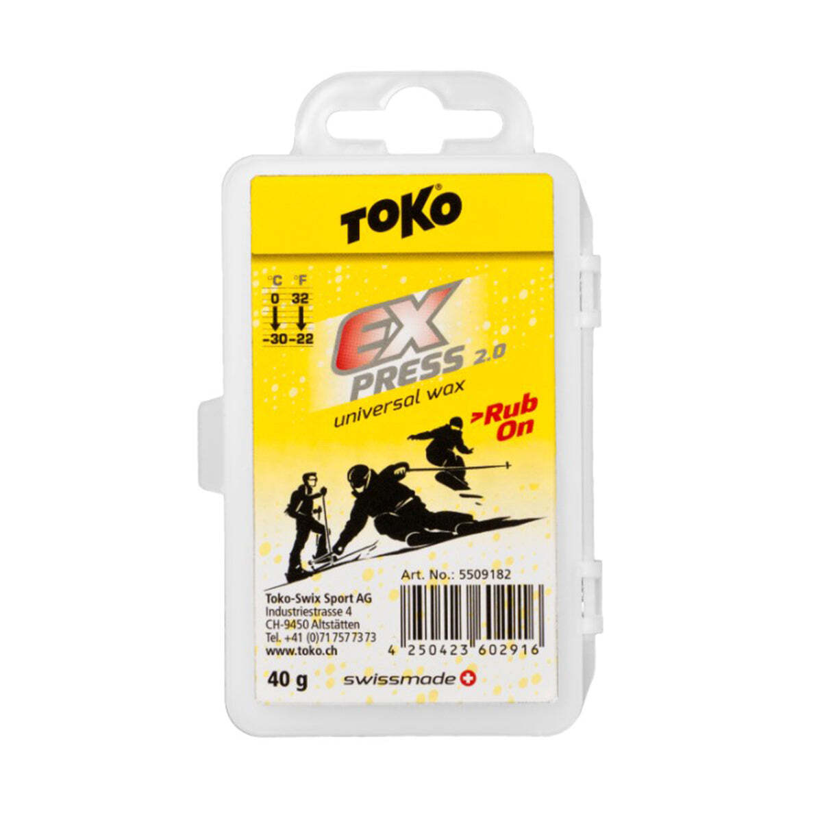 Toko Express Rub-on Ski and Snowboard Wax 40g | Universal All-Temperature Wax