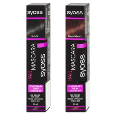 Syoss Hair Mascara For Strands & Roots Temporary Hair Cover 16ml, Black/Mahogany