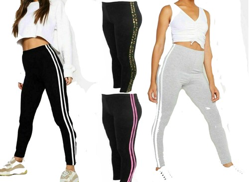 Ladies Women's Side Stripe Slim Fit 