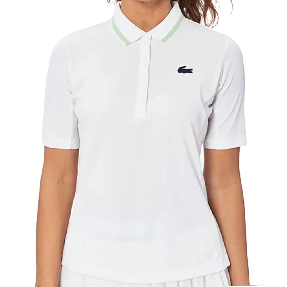 Lacoste Sport Pique White Womens Tennis Polo
