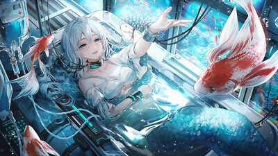 Anime girls original characters koi mermaids ekvmsp02 playmat gaming mat