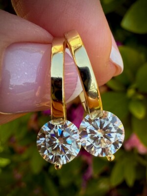 1 Karat Diamant Ohrringe, Gold/Silber Diamant Creolen, Hochzeit Party Geschenk