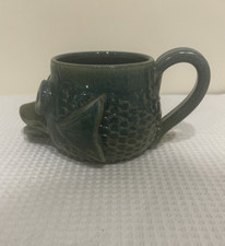 Mudworks USA Hand Made Green Fish Mug