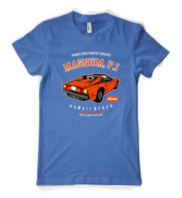 Brandneu mit Etikett Privatdetektiv Magnum PI Ferrari personalisiertes Unisex Erwachsene T-Shirt