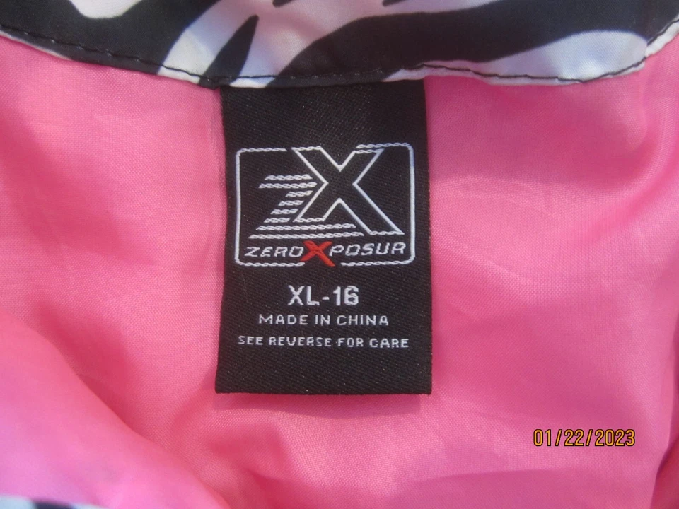 Abrigo de Invierno ZeroXposur Boarding Niñas Juvenil Talla XL (16) Negro Rosa Foto 3 de 3