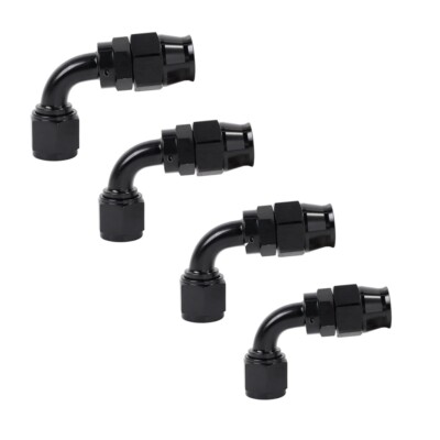 LokoCar PTFE Hose End Fittings 6AN 90° Degree Adapter Fits PTFE Hose Only 4Pcs