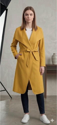 Womens Italian Long Trench Coat Open Front Duster Maxi Longline Jacket CasualFit - Picture 68 of 70