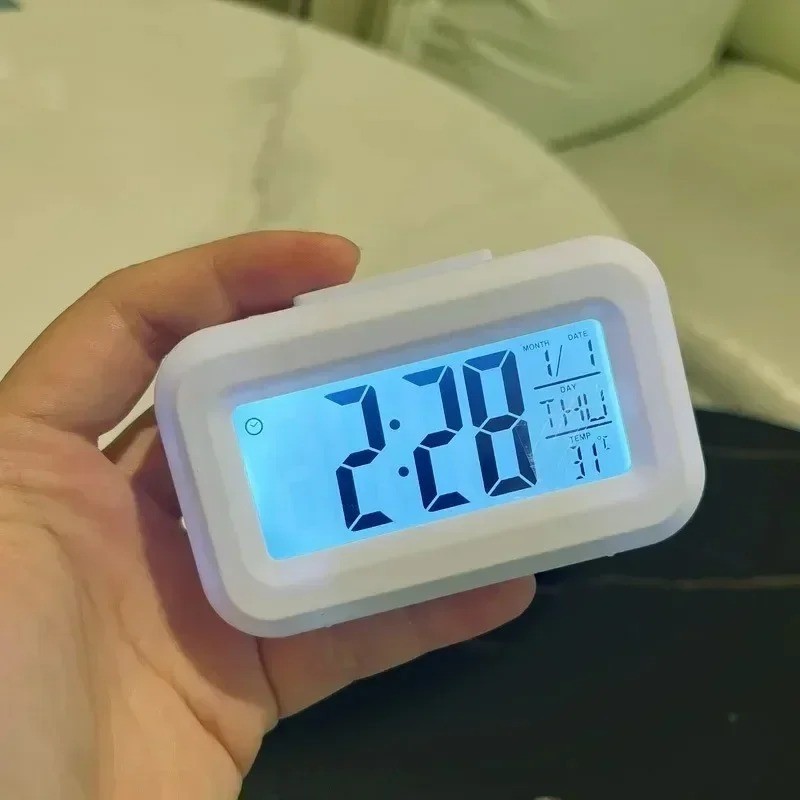 LED Digital Alarm Clock Desk Table Clock LED Digital Alarm Clock Desk Table Clock Calendar Temperature Display Bedroom image