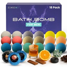 Bath Bombs for Men - Gift Set of 18 Scented Handmade Natural Bath Bombs of 2....
