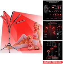 Red Light Therapy Lamp 5 Head Adjustable 660nm 850nm Near Infrared with Stand