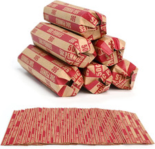 105 PCS Striped Flat Coin Wrappers Pennies Rolls Only, Red 105 PCS - Pennies 