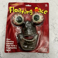 Scary Fright Face Floating Candle Set 4pc Skull Eyeballs Halloween Decor Amscan