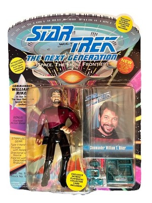 Star Trek TNG Commander Riker Playmates 1993 MOC Skybox Collector Card Included