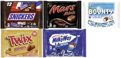 Schokoriegel Minis Mix 1135g I Snickers 227g, Twix 227g, Milky Way 227g, Bounty