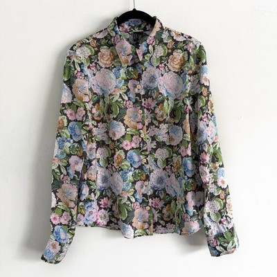 & Other Stories Printed 70s Style Shirt Floral Long Sleeve Size EUR 36 / US S
