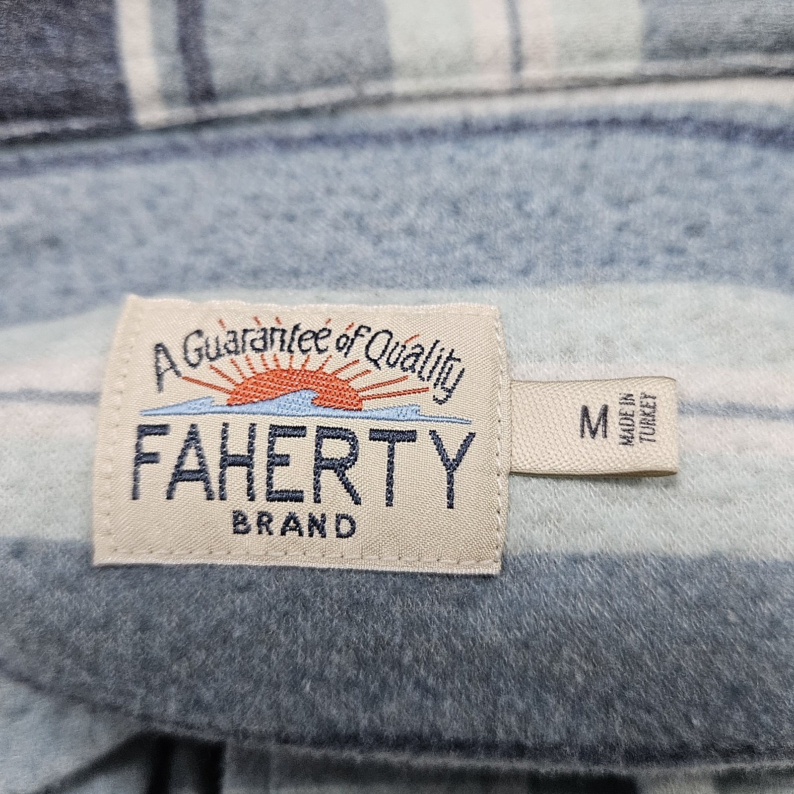 Faherty Multicolor Striped Aztec Button Up Long S… - image 3